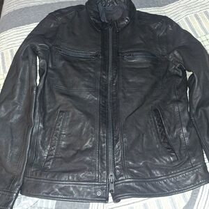 All Saints Dark Leather Jacket